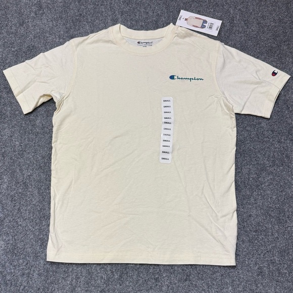 NWT Champion Men’s Small tee Classic T Shirt Light Yellow Green Logo New Spring - Picture 2 of 7
